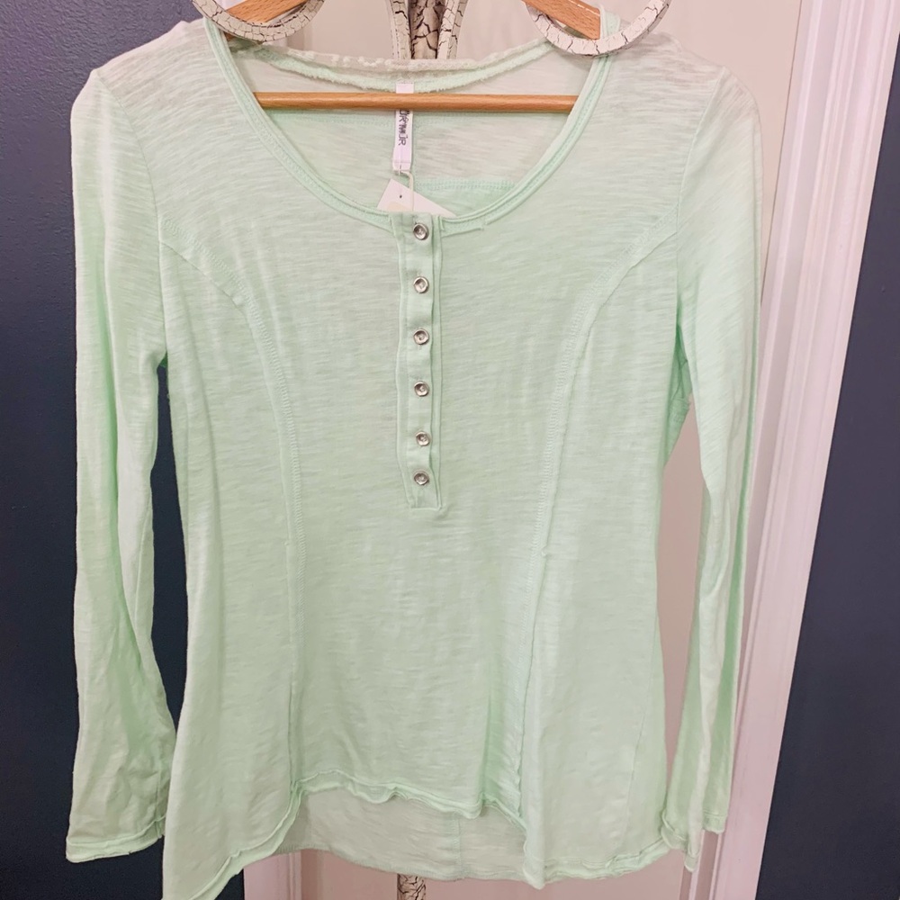 Mint Henley Top